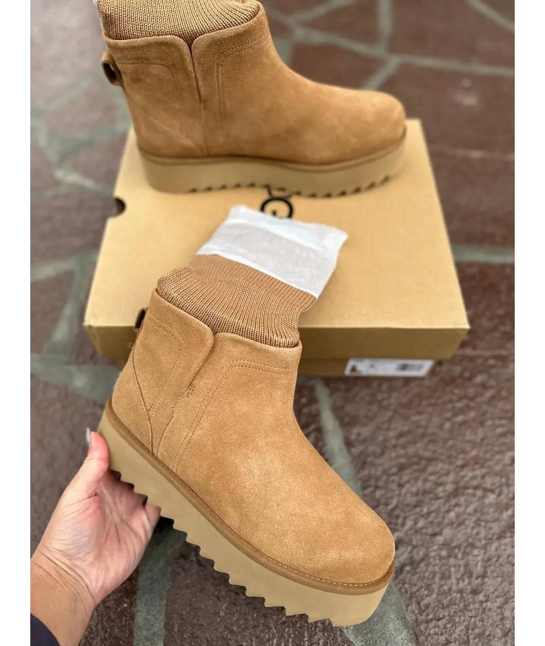 UGG AUSTRALIA Коричневые замшевые ботинки, фото 2