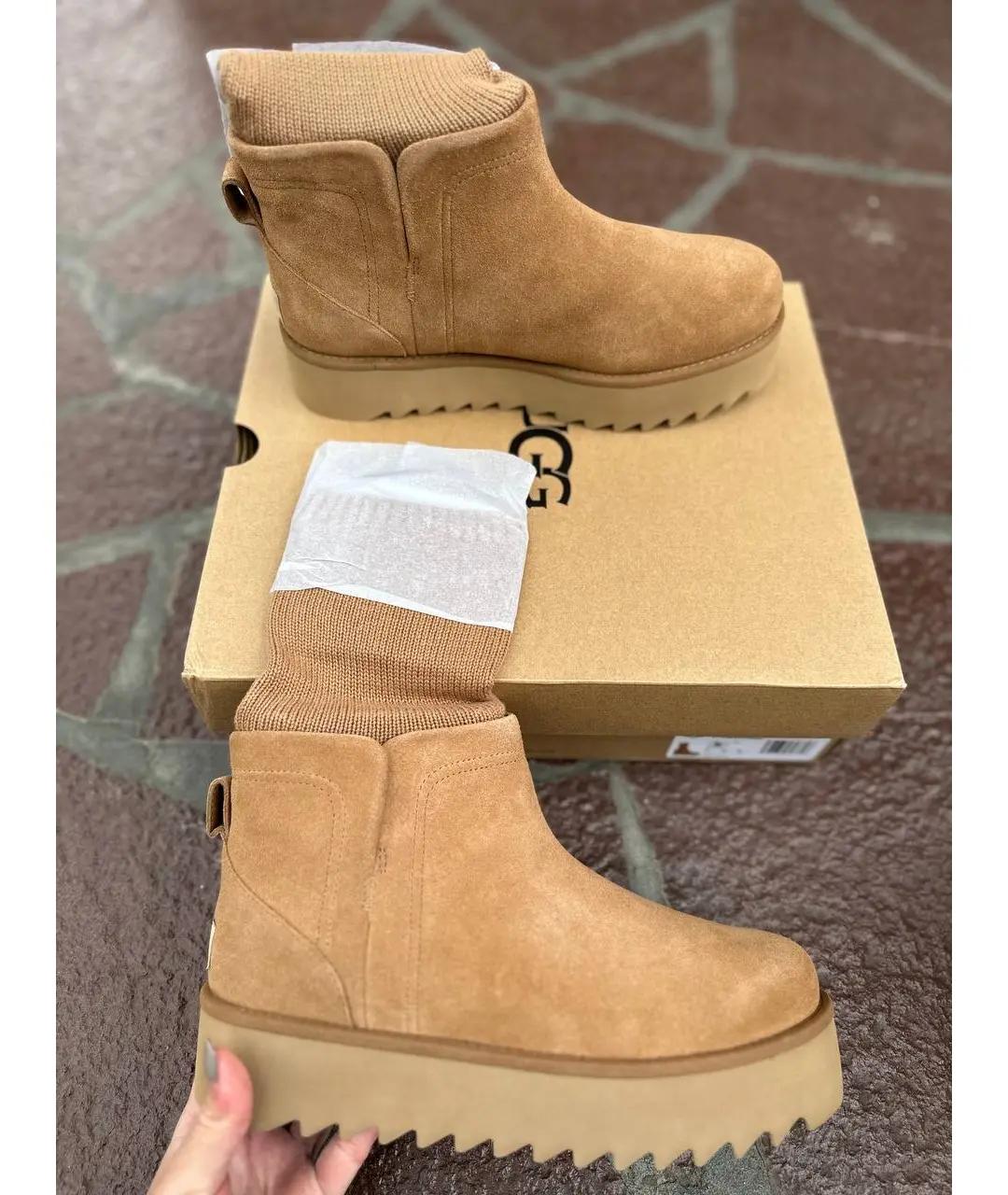 UGG AUSTRALIA Коричневые замшевые ботинки, фото 3