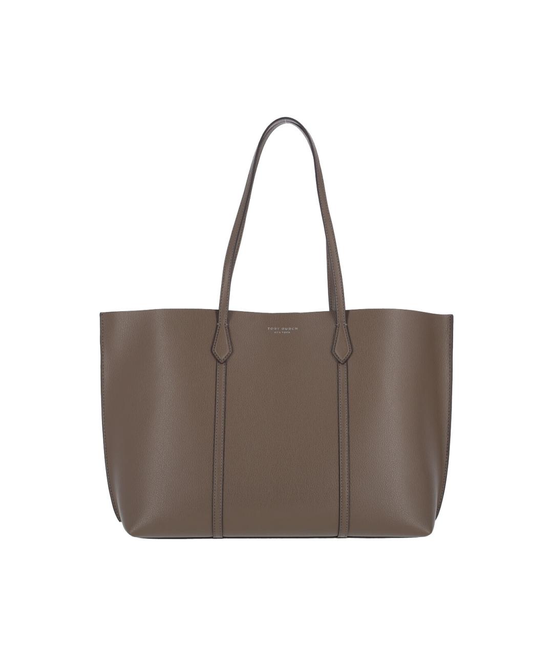 TORY BURCH Коричневая кожаная сумка тоут, фото 1