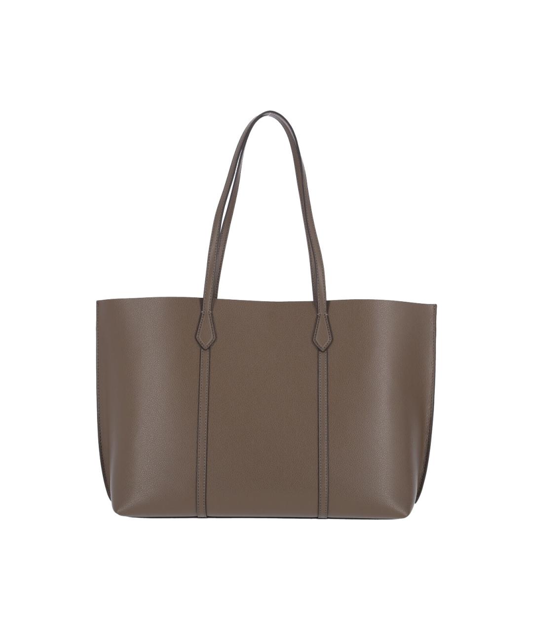 TORY BURCH Коричневая кожаная сумка тоут, фото 3