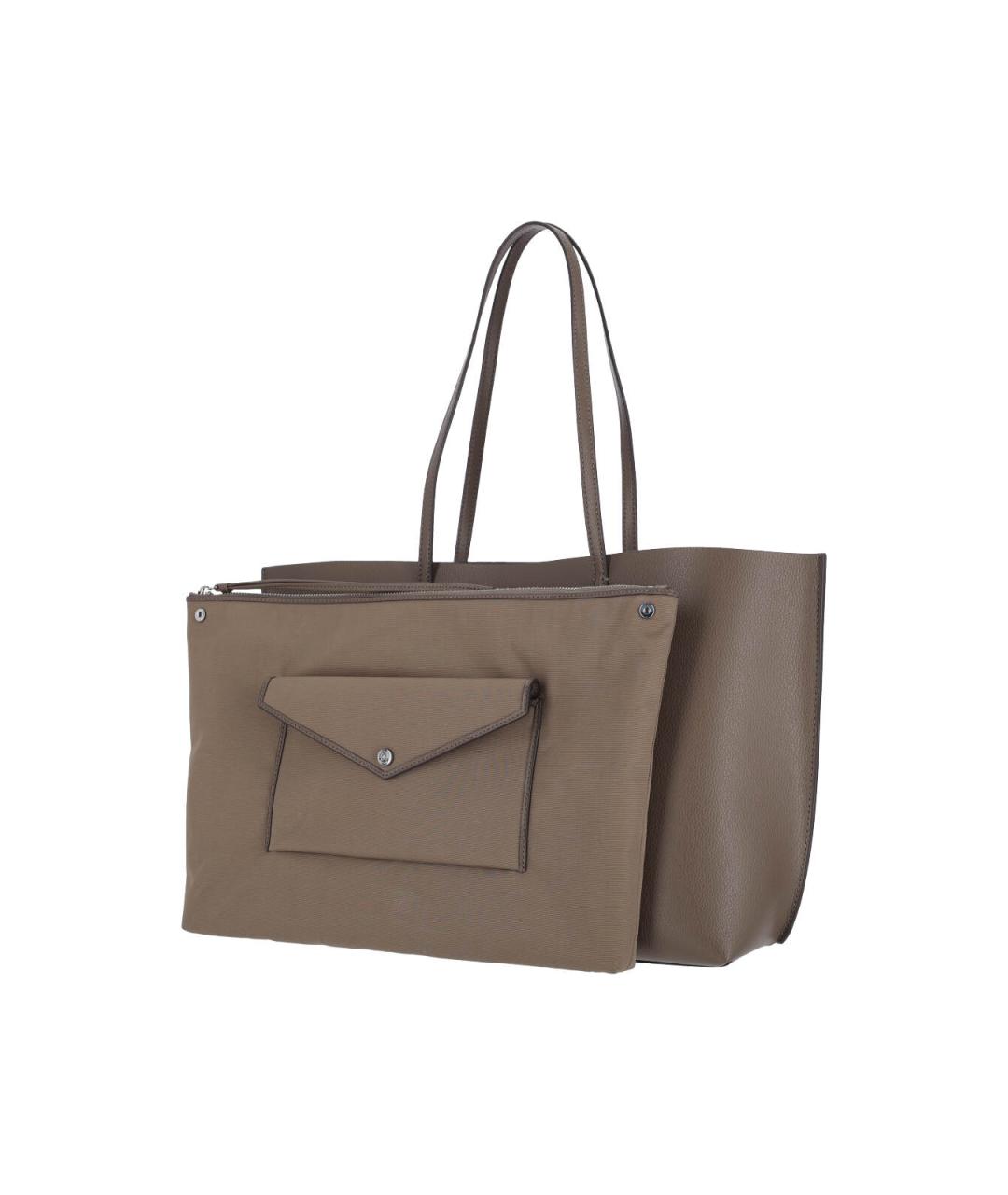 TORY BURCH Коричневая кожаная сумка тоут, фото 2