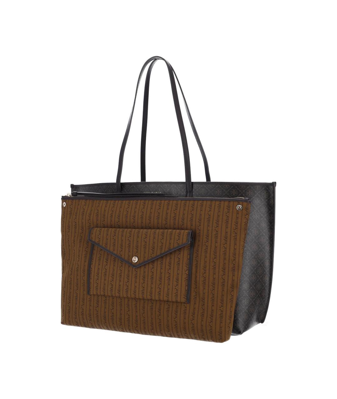 TORY BURCH Коричневая кожаная сумка тоут, фото 2