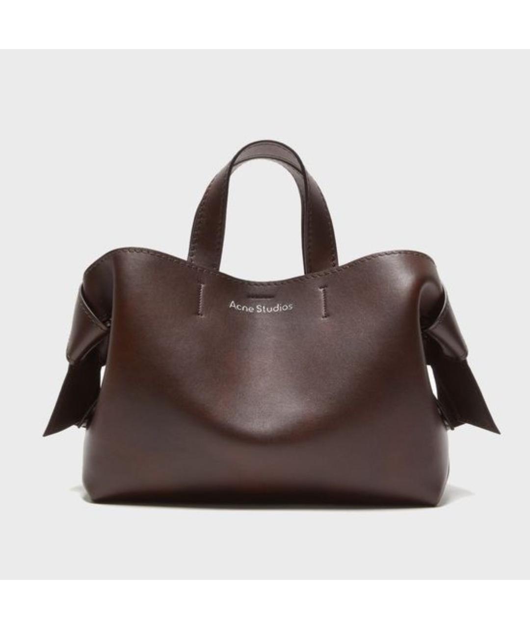 ACNE STUDIOS Коричневая кожаная сумка с короткими ручками, фото 6