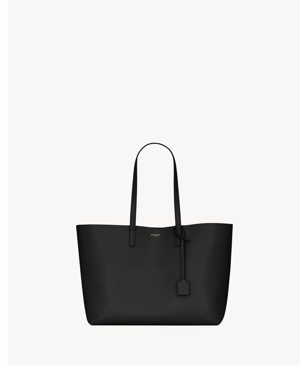 SAINT LAURENT Черная кожаная сумка с короткими ручками, фото 5