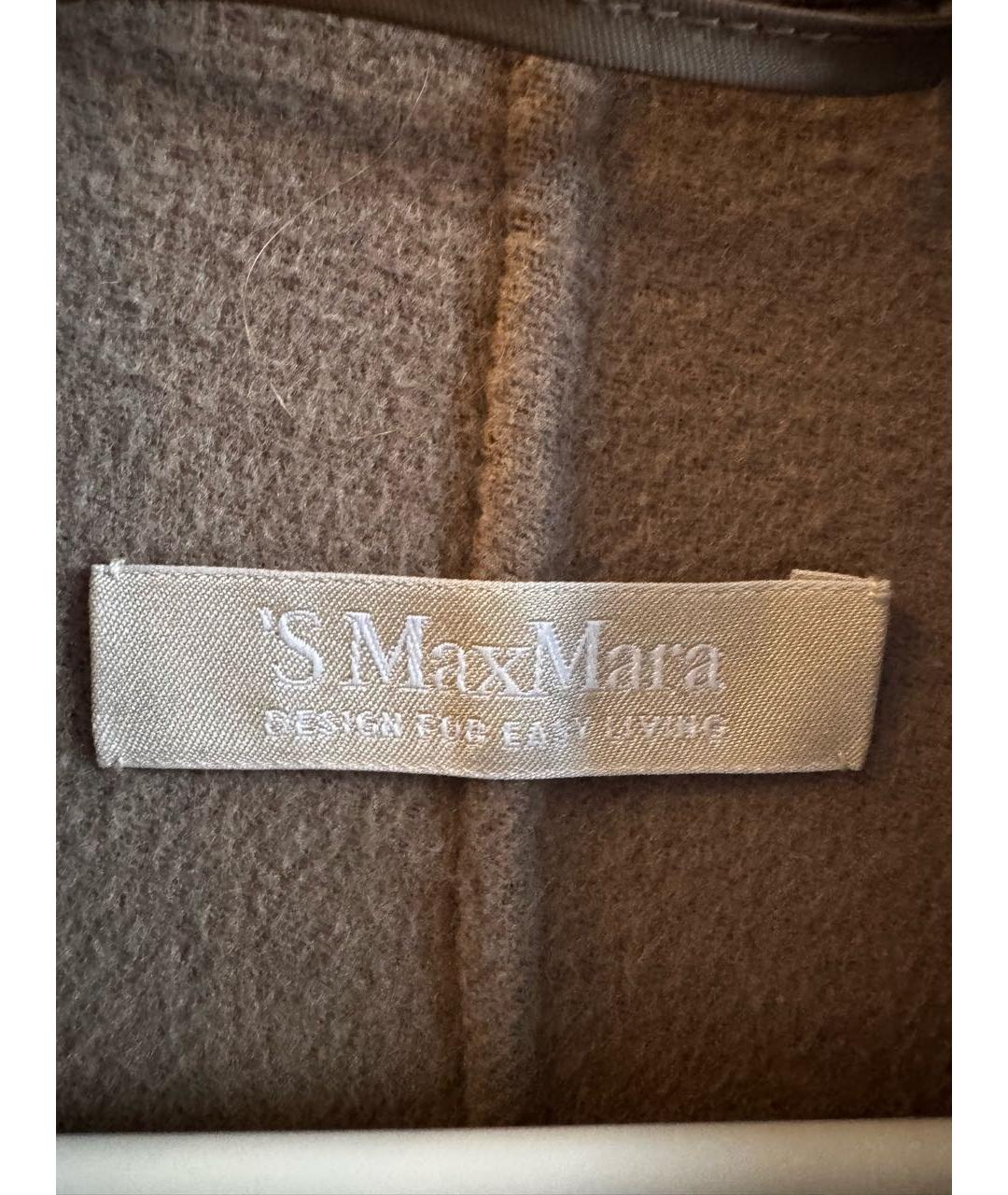 'S MAX MARA Бежевое шерстяное пальто, фото 3