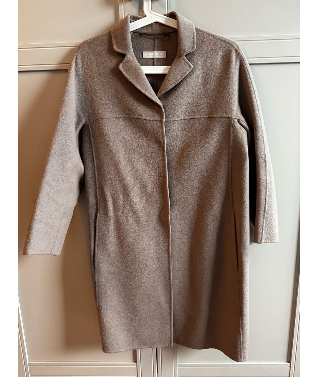 'S MAX MARA Бежевое шерстяное пальто, фото 8