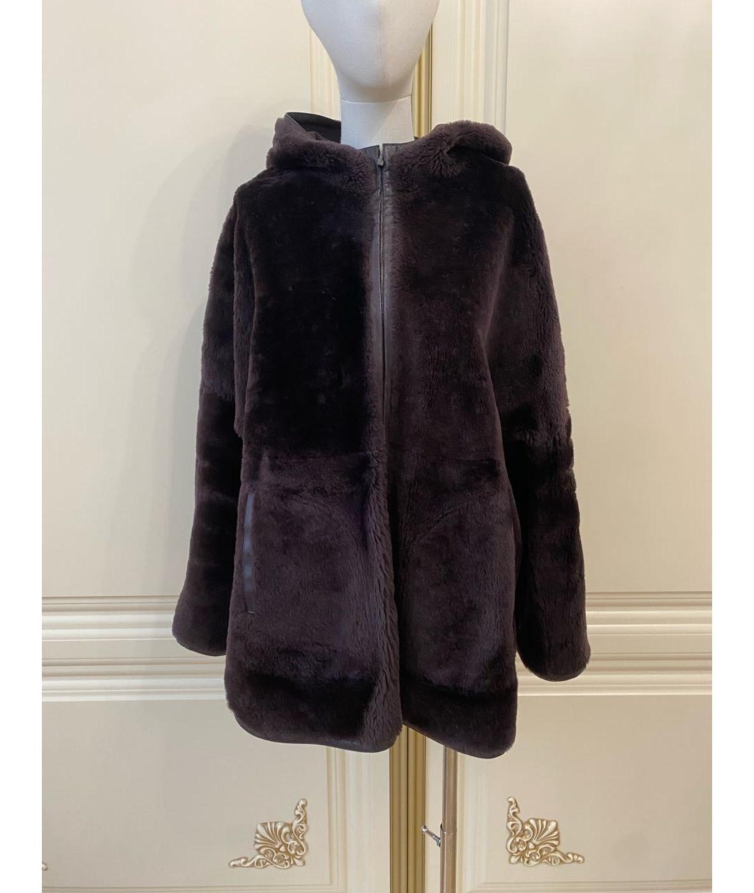 LORO PIANA Фиолетовая кожаная дубленка, фото 8