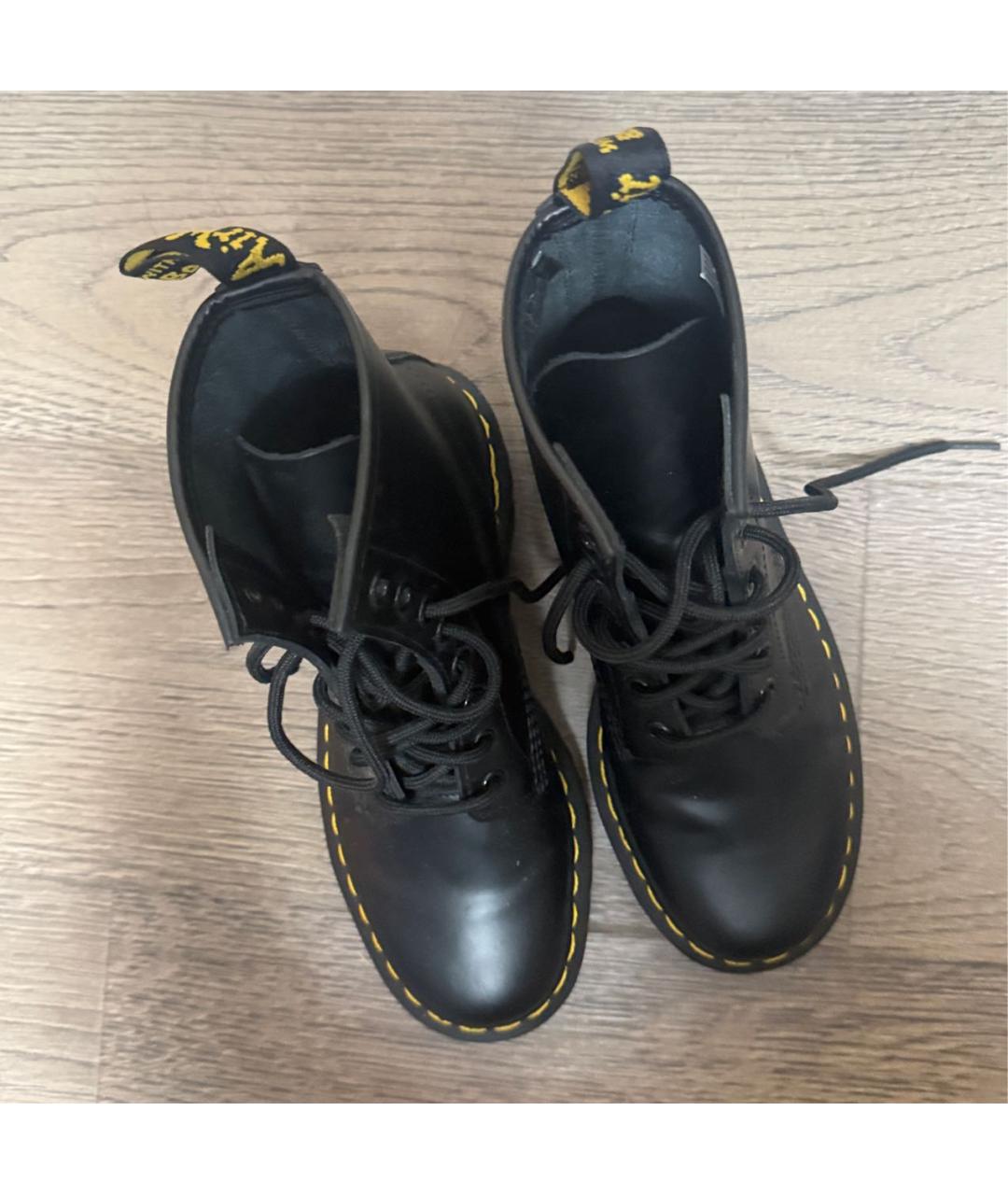 DR. MARTENS Черные кожаные ботинки, фото 3