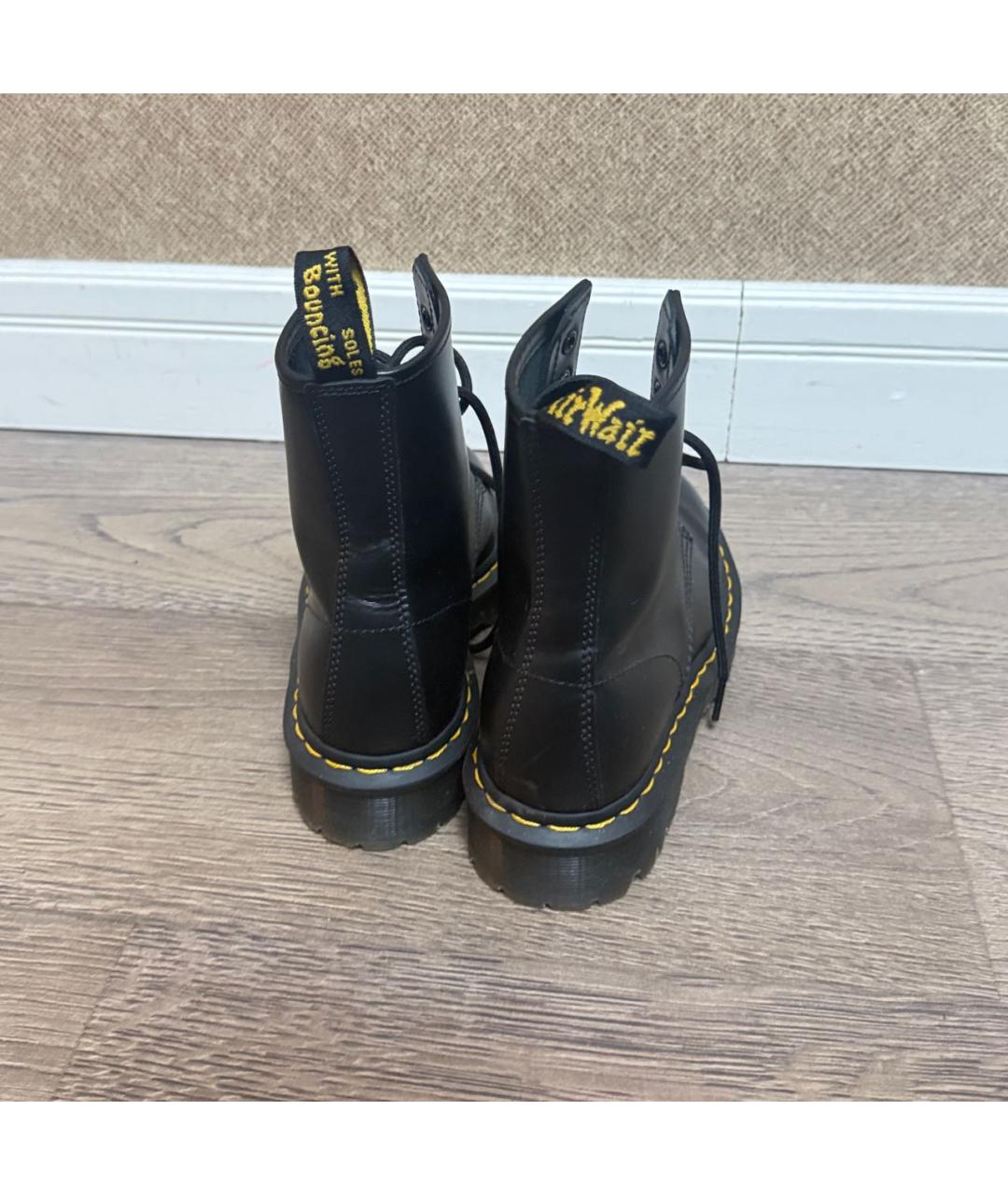 DR. MARTENS Черные кожаные ботинки, фото 4