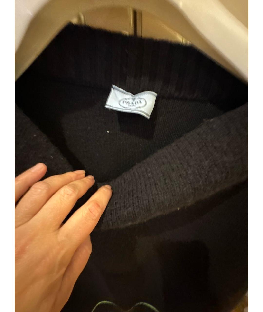 PRADA Черный шерстяной джемпер / свитер, фото 3