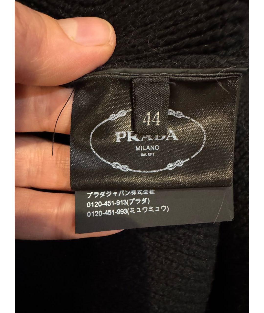 PRADA Черный шерстяной джемпер / свитер, фото 7