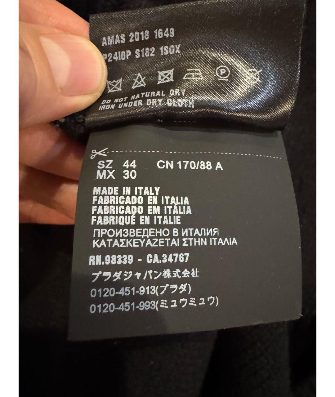 PRADA Черный шерстяной джемпер / свитер, фото 5