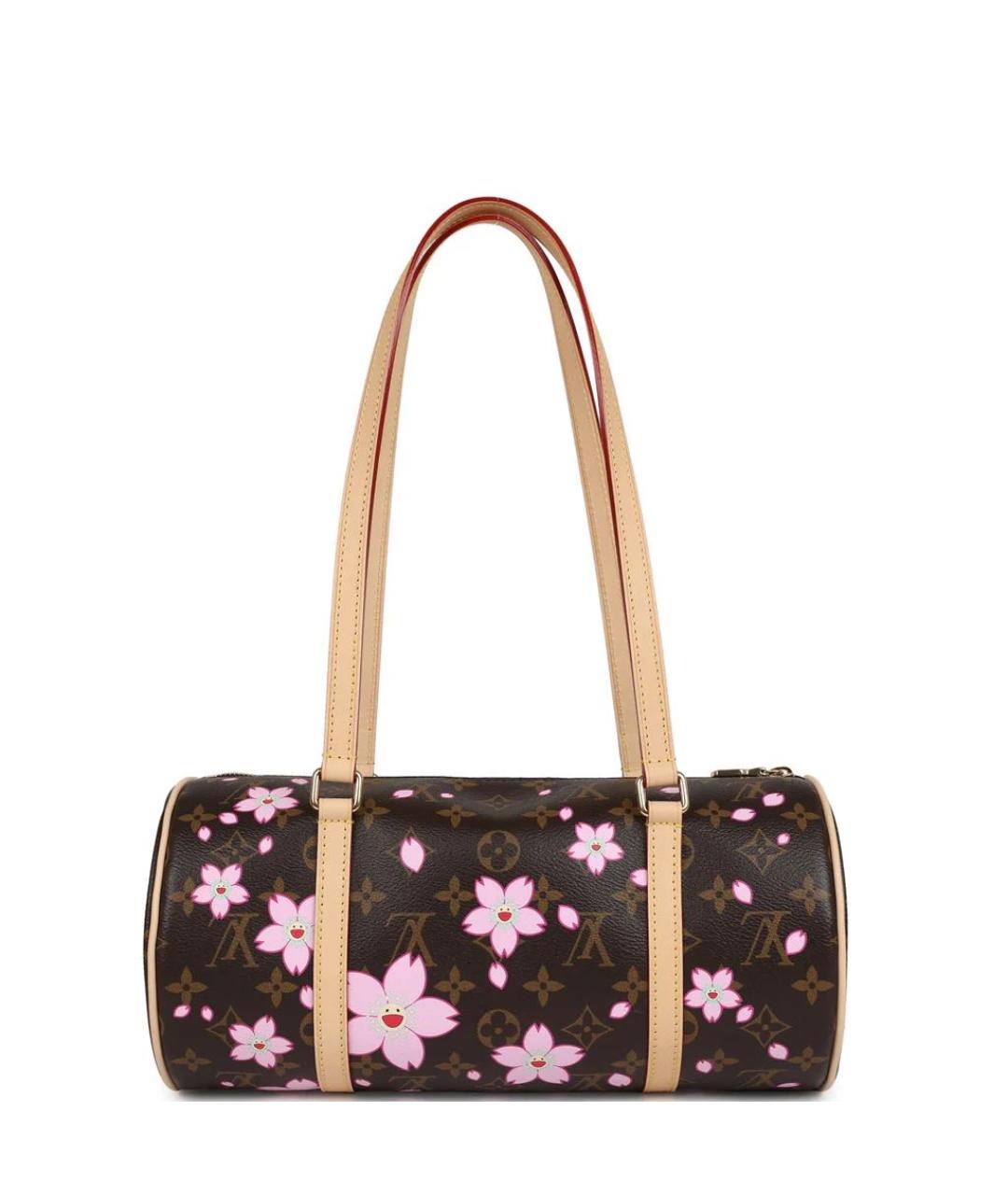 LOUIS VUITTON Коричневая кожаная сумка с короткими ручками, фото 3