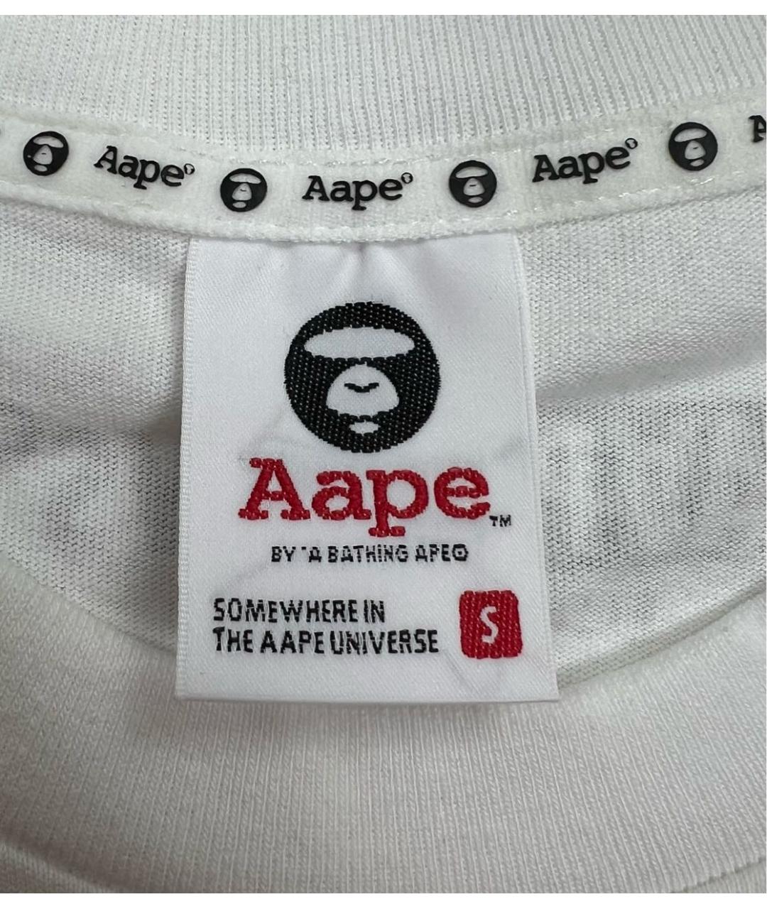 A BATHING APE Белая хлопковая футболка, фото 3