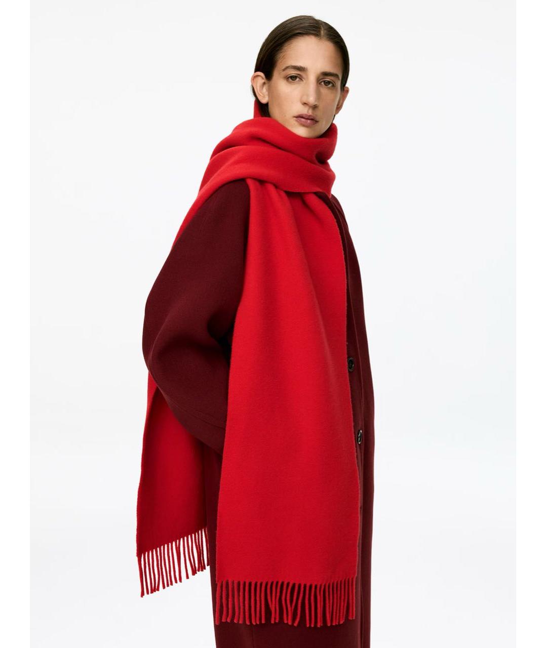ARKET Красный шерстяной шарф, фото 2