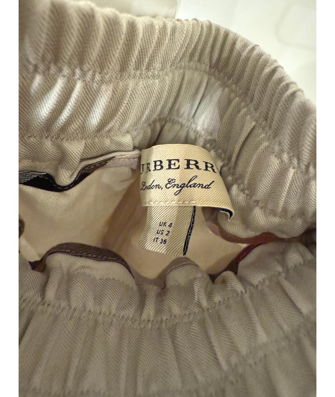 BURBERRY Бежевые полиэстеровые спортивные брюки и шорты, фото 5