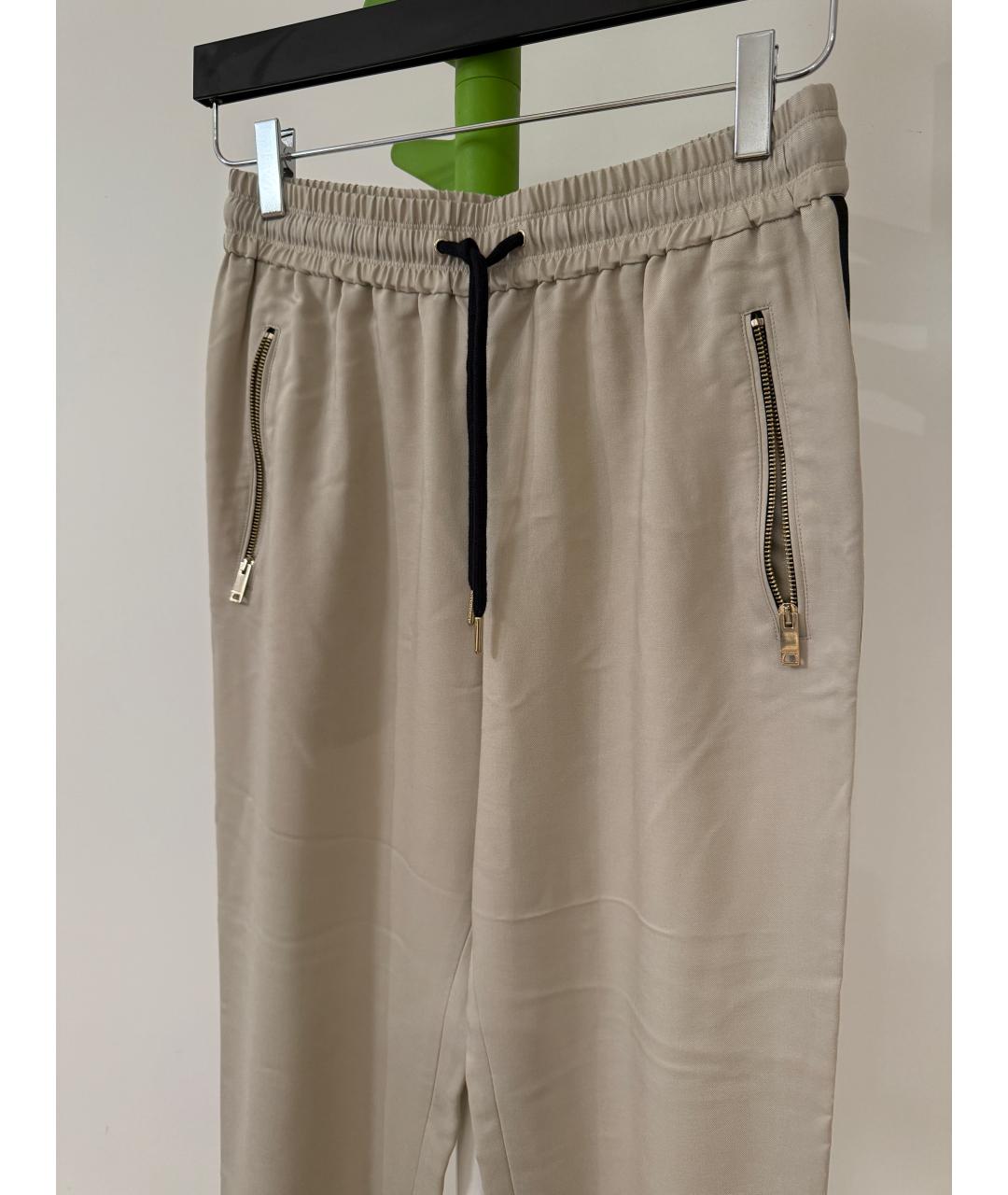 BURBERRY Бежевые полиэстеровые спортивные брюки и шорты, фото 3