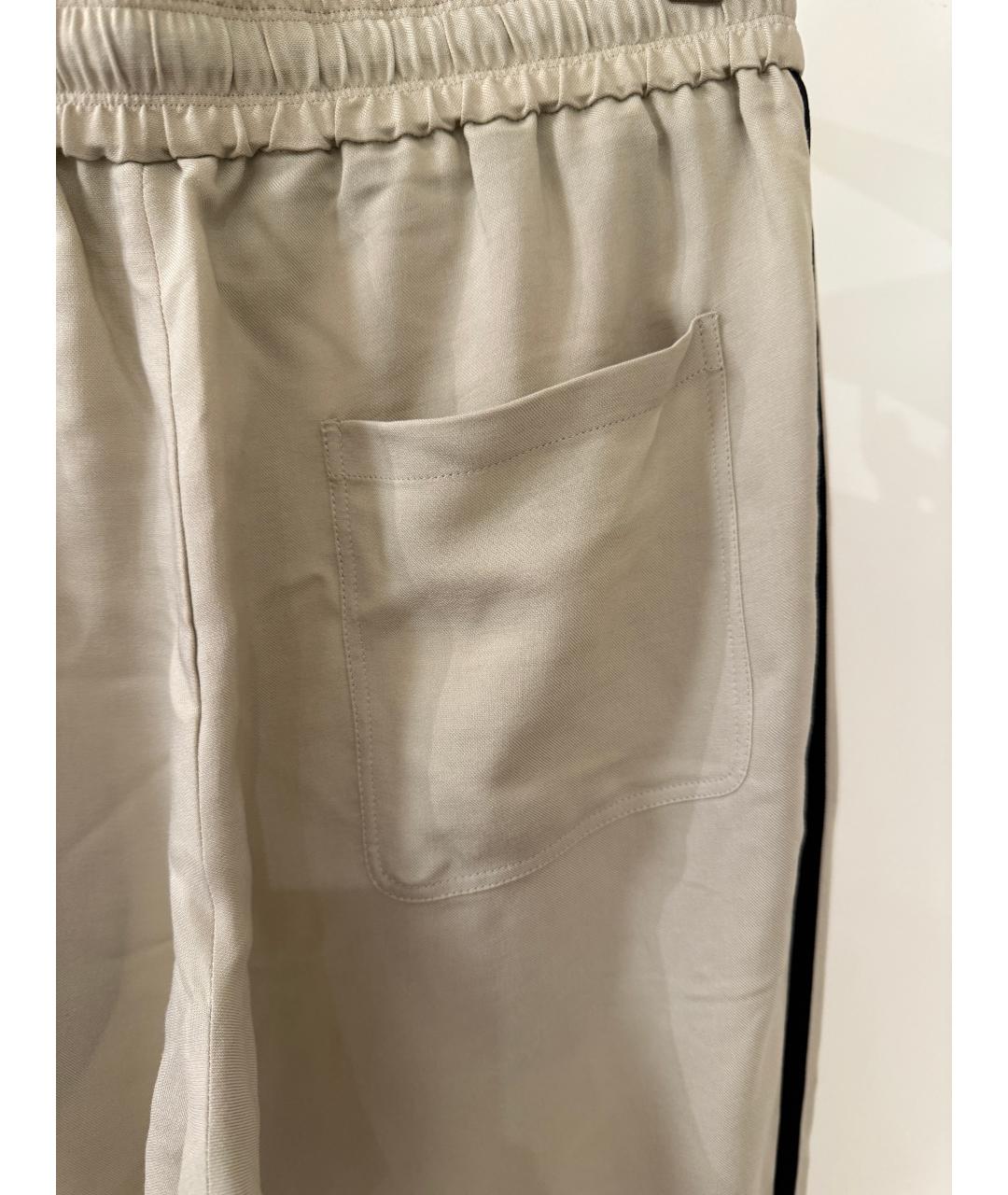 BURBERRY Бежевые полиэстеровые спортивные брюки и шорты, фото 4
