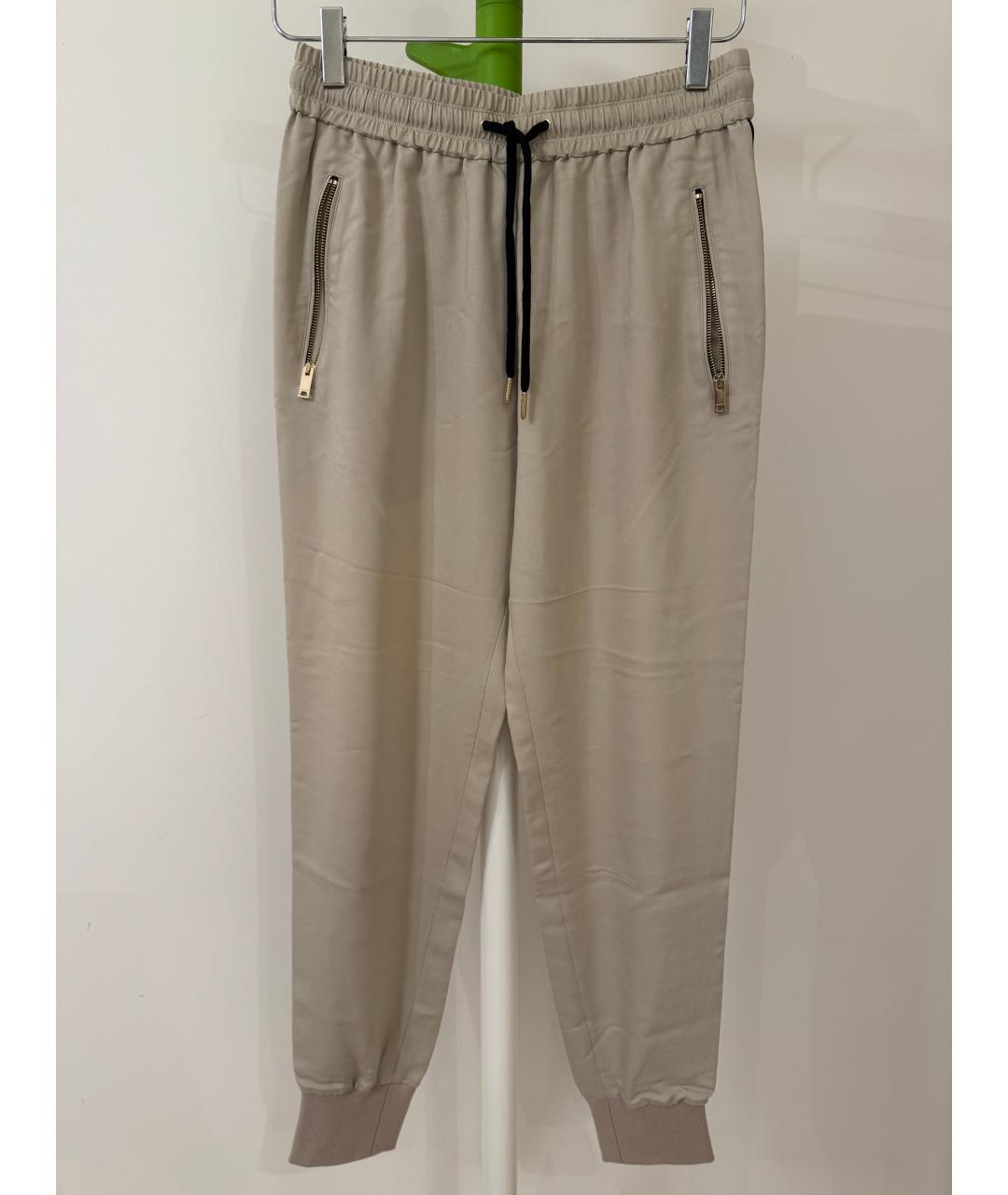 BURBERRY Бежевые полиэстеровые спортивные брюки и шорты, фото 6