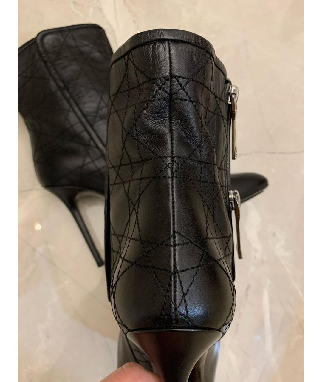 CHRISTIAN DIOR Черные кожаные ботильоны, фото 6