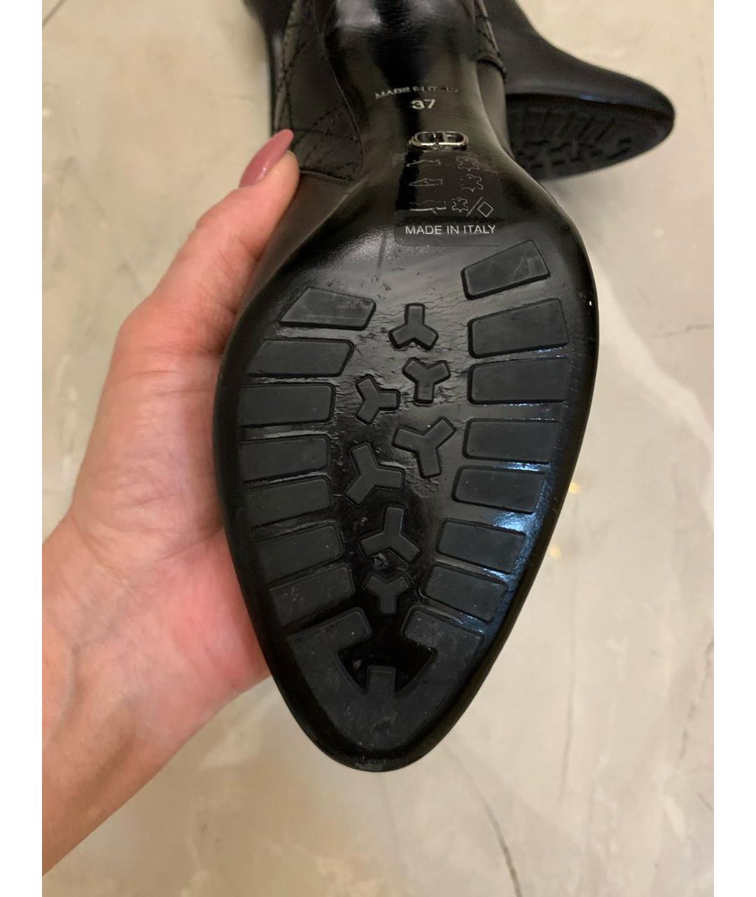 CHRISTIAN DIOR Черные кожаные ботильоны, фото 7