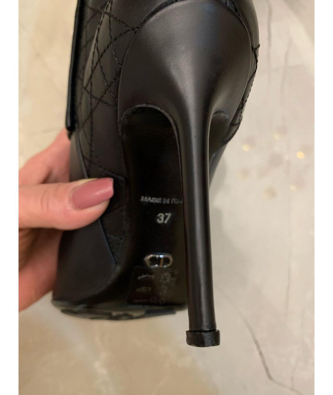 CHRISTIAN DIOR Черные кожаные ботильоны, фото 4
