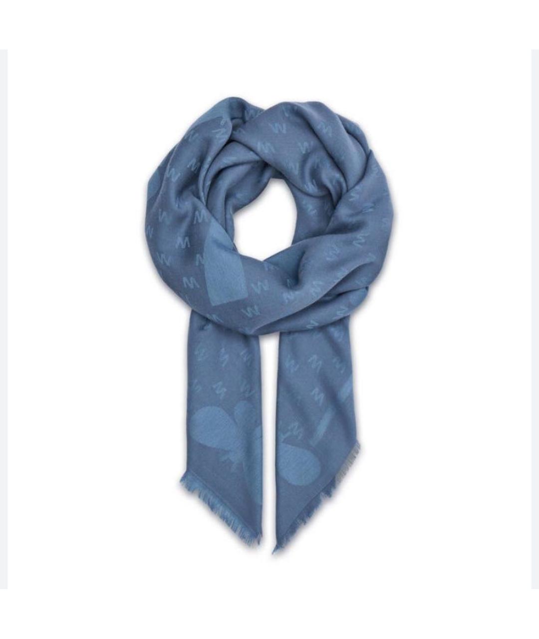 MAX MARA Голубой шерстяной платок, фото 5