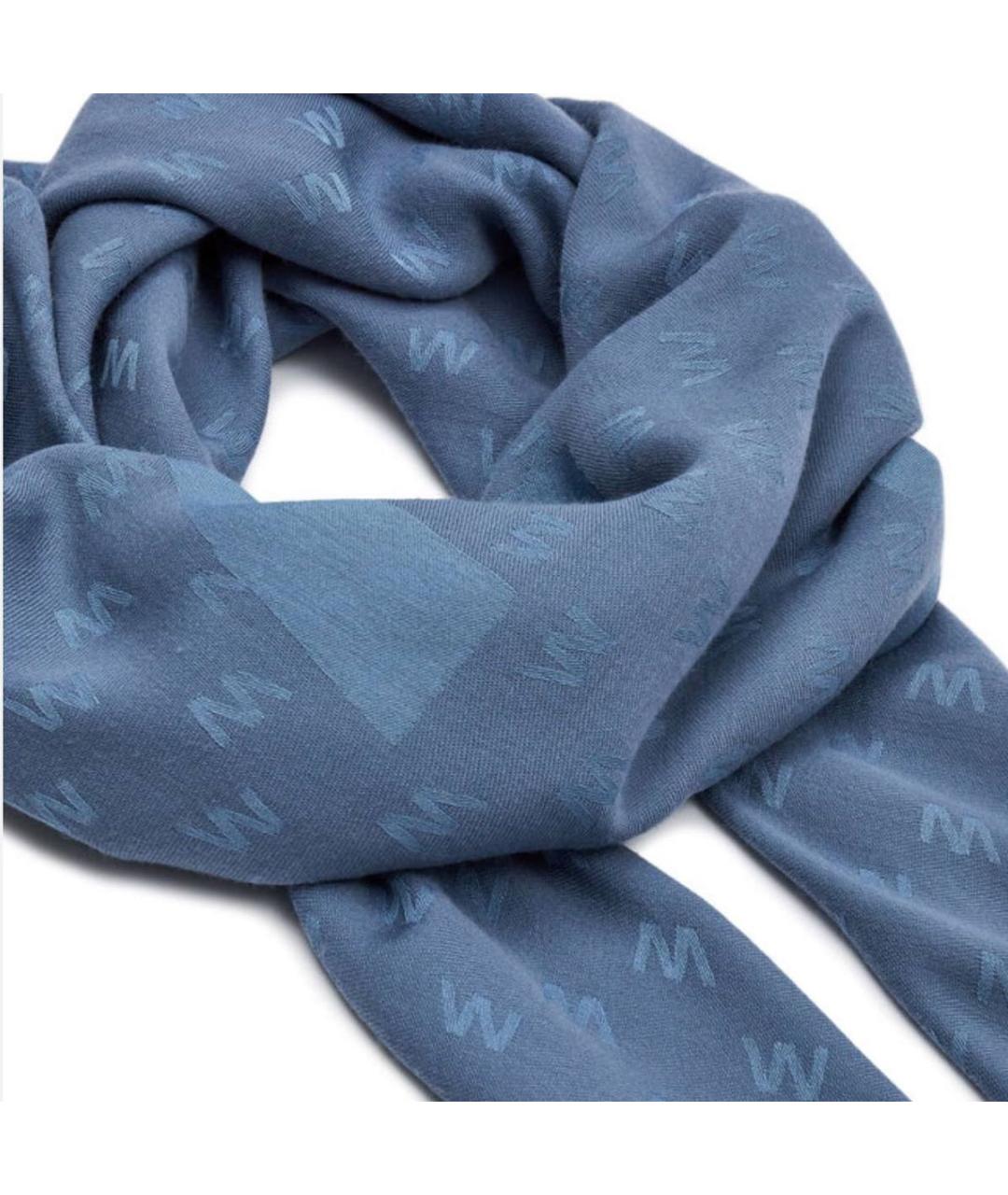 MAX MARA Голубой шерстяной платок, фото 2