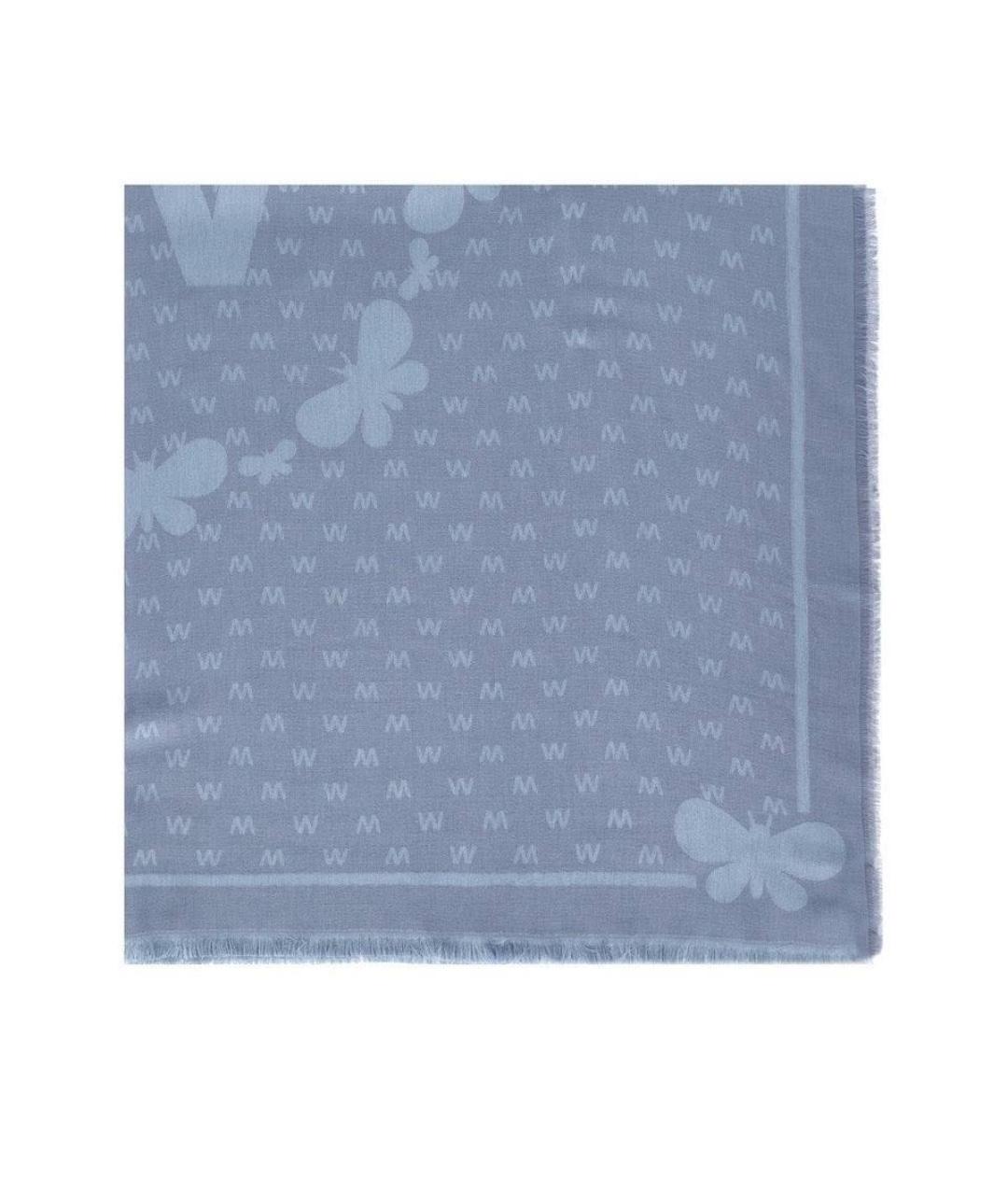 MAX MARA Голубой шерстяной платок, фото 4