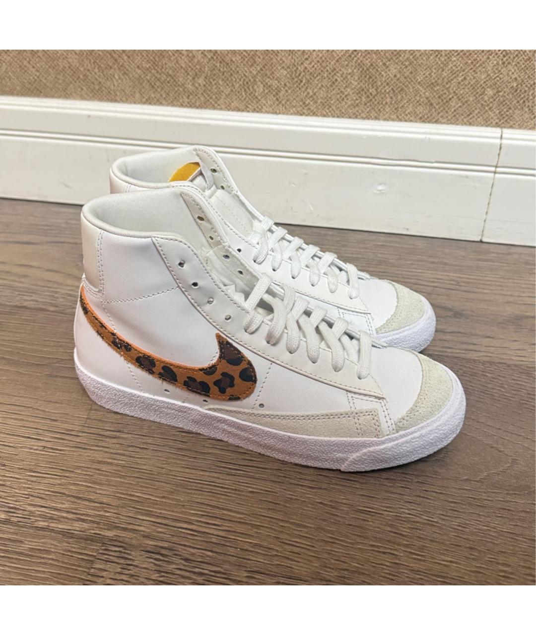 NIKE Белые синтетические кеды, фото 5