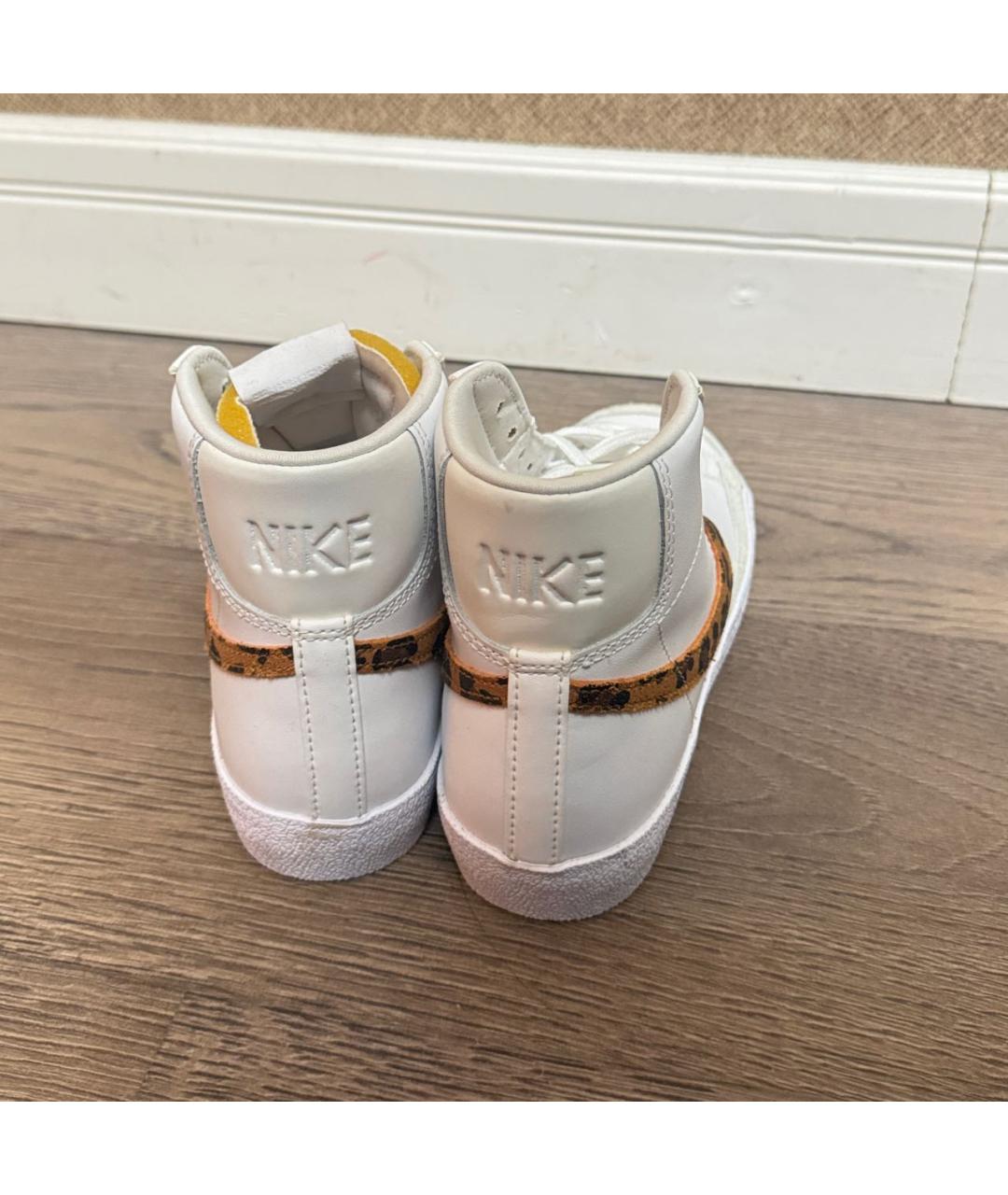 NIKE Белые синтетические кеды, фото 4