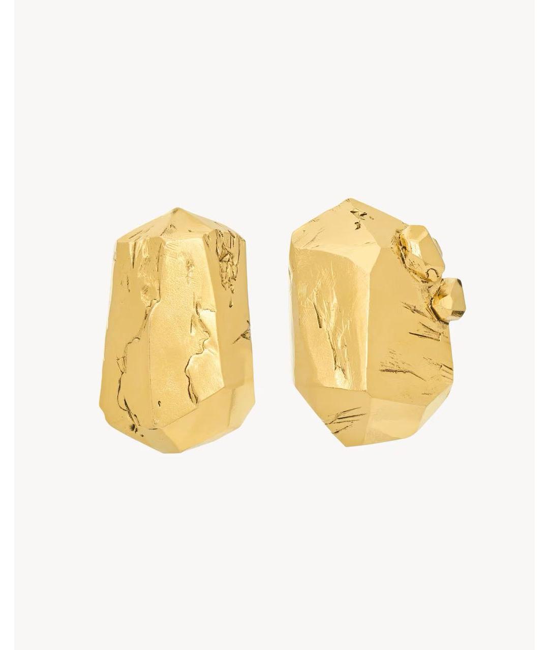 SAINT LAURENT Золотые латунные серьги, фото 3