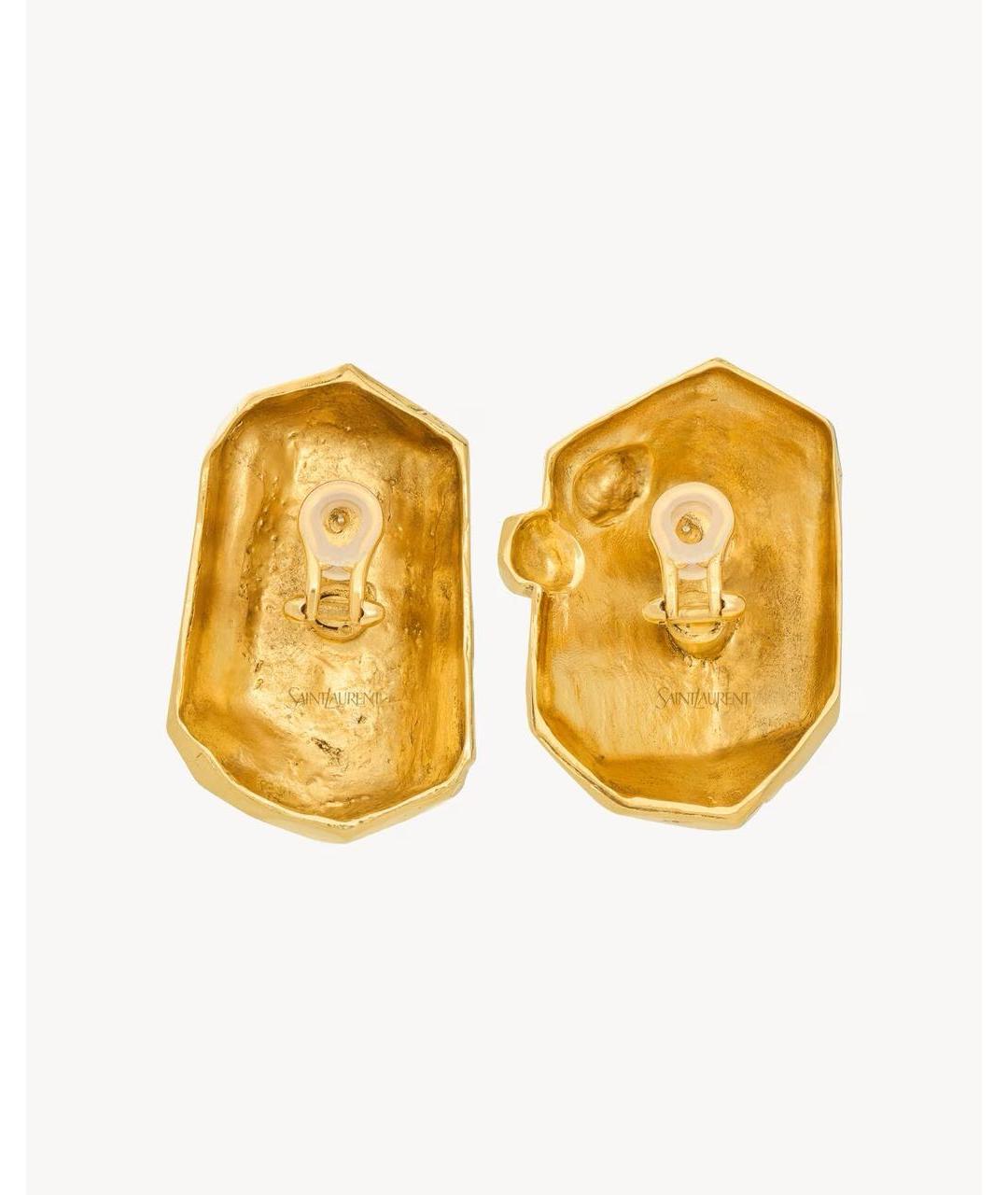 SAINT LAURENT Золотые латунные серьги, фото 2
