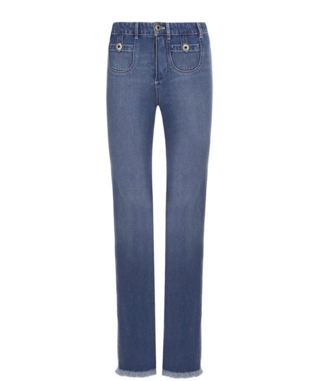 CHLOE Синие хлопковые джинсы клеш, фото 1