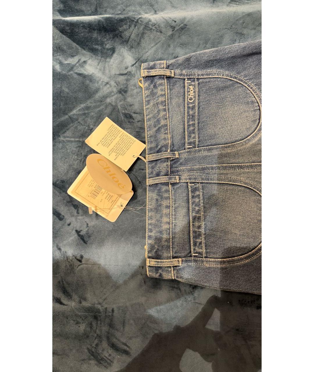 CHLOE Синие хлопковые джинсы клеш, фото 6