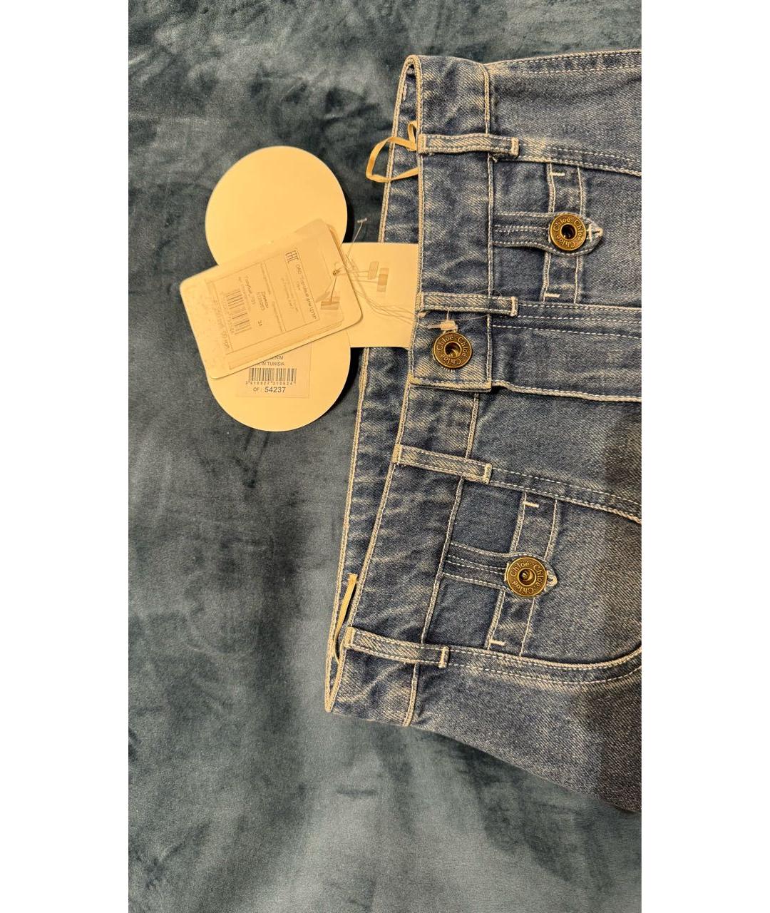 CHLOE Синие хлопковые джинсы клеш, фото 5