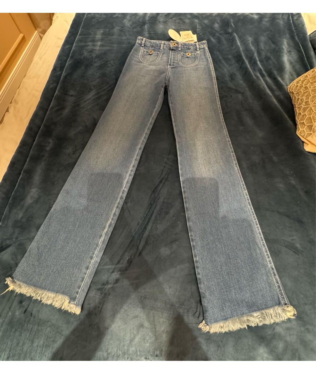 CHLOE Синие хлопковые джинсы клеш, фото 2