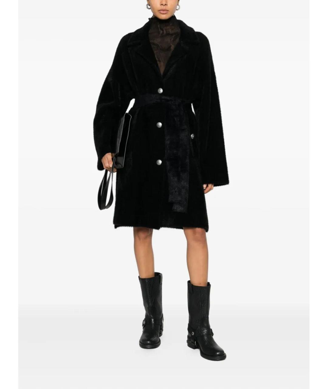 PINKO Черное полиамидовое пальто, фото 2