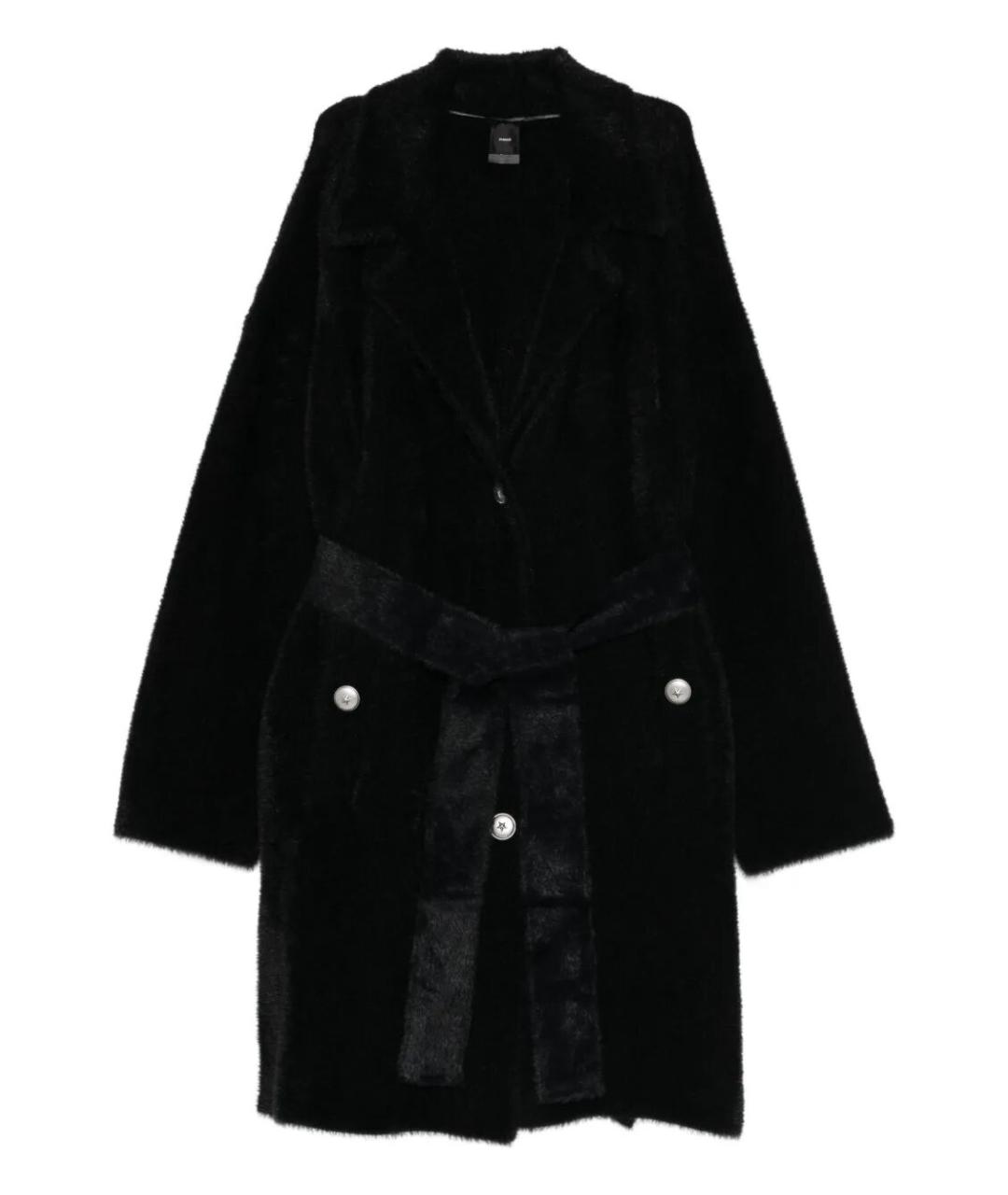 PINKO Черное полиамидовое пальто, фото 3