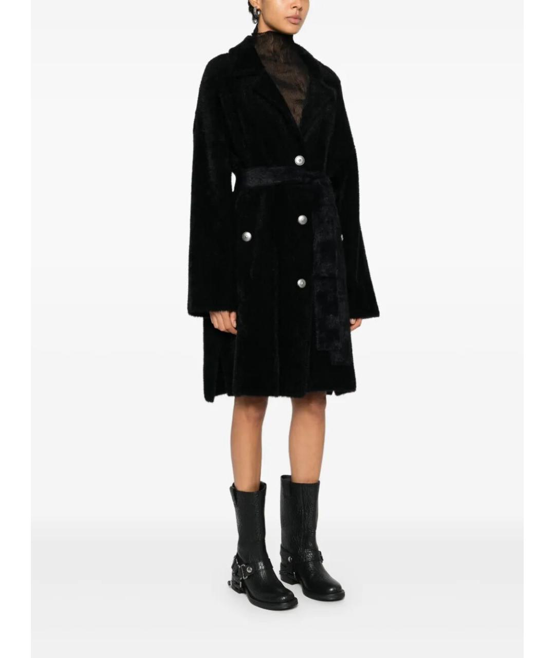 PINKO Черное полиамидовое пальто, фото 1