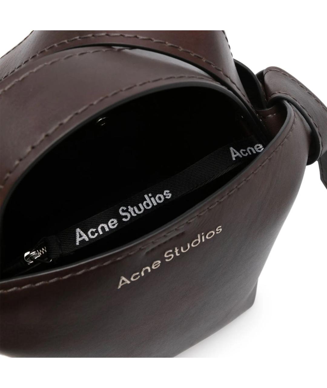 ACNE STUDIOS Коричневая кожаная сумка через плечо, фото 3