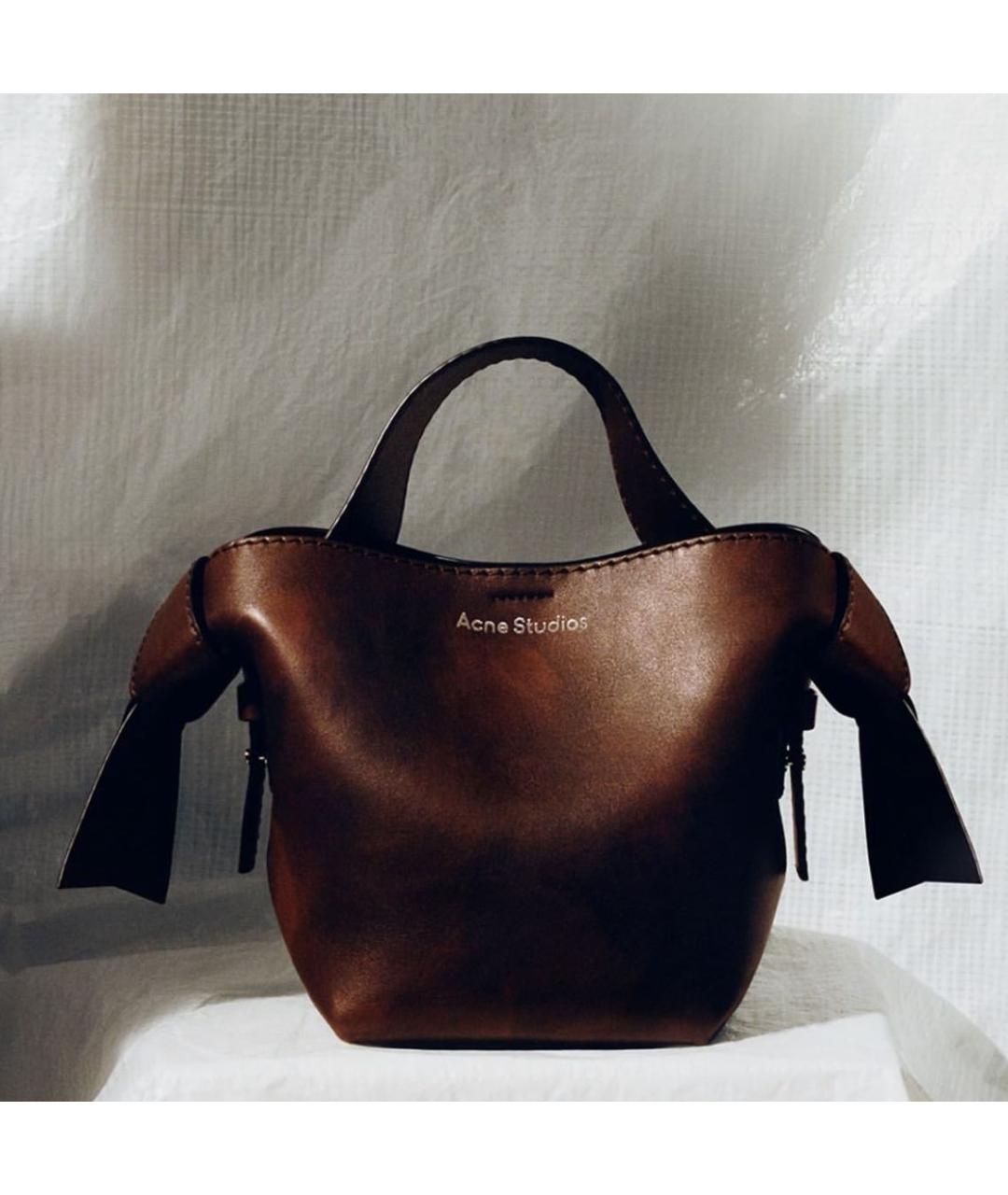 ACNE STUDIOS Коричневая кожаная сумка через плечо, фото 7