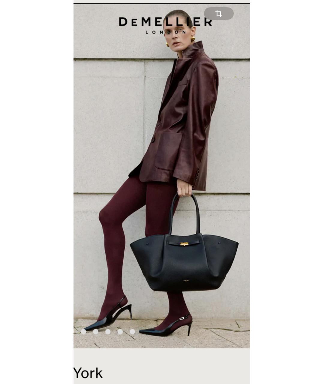 DEMELLIER Черная кожаная сумка тоут, фото 6