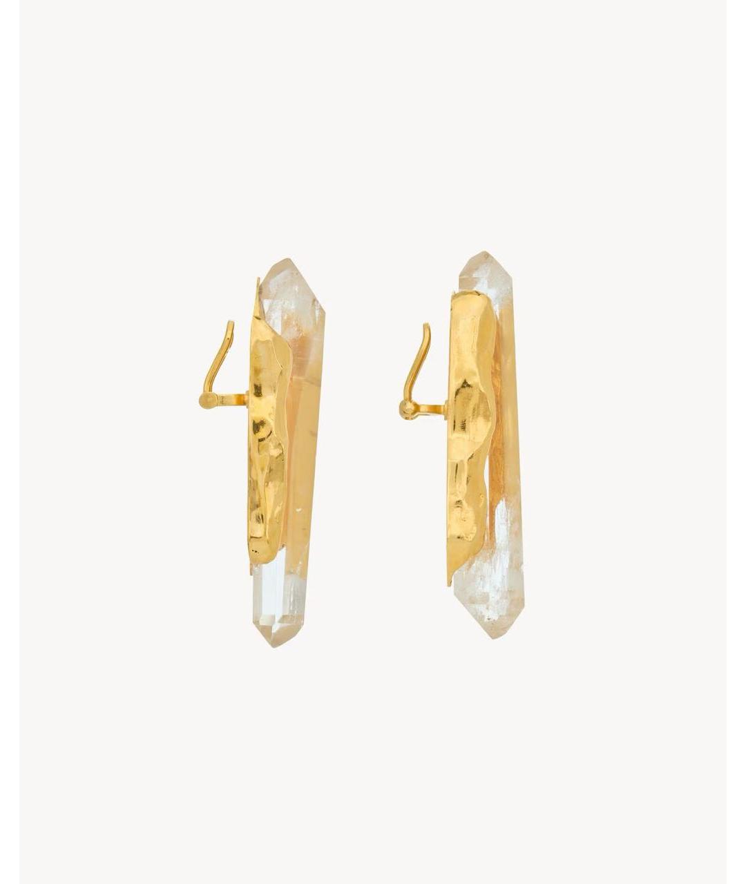 SAINT LAURENT Золотые латунные серьги, фото 3