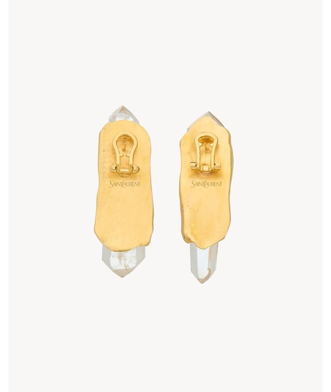 SAINT LAURENT Золотые латунные серьги, фото 2
