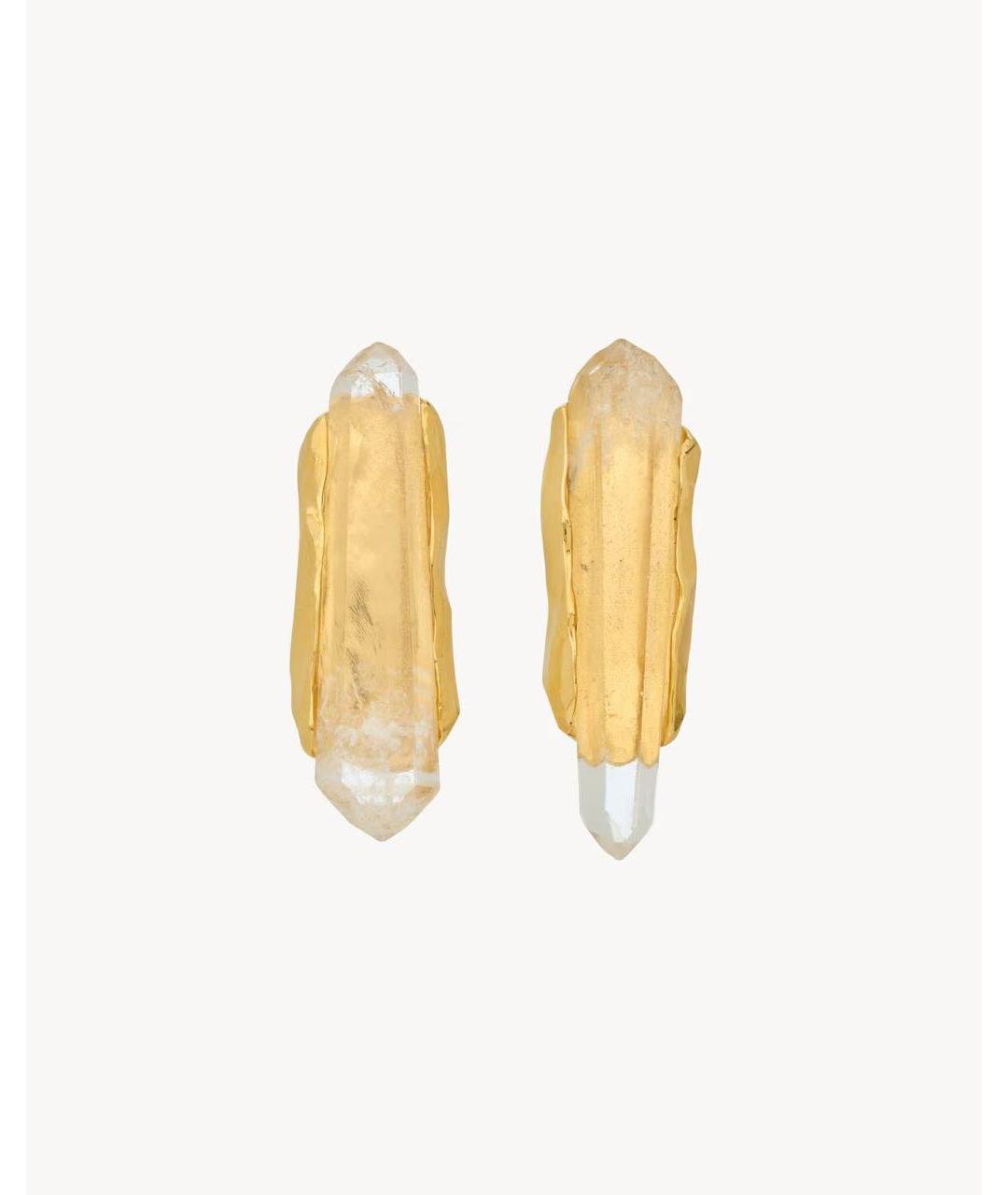 SAINT LAURENT Золотые латунные серьги, фото 4