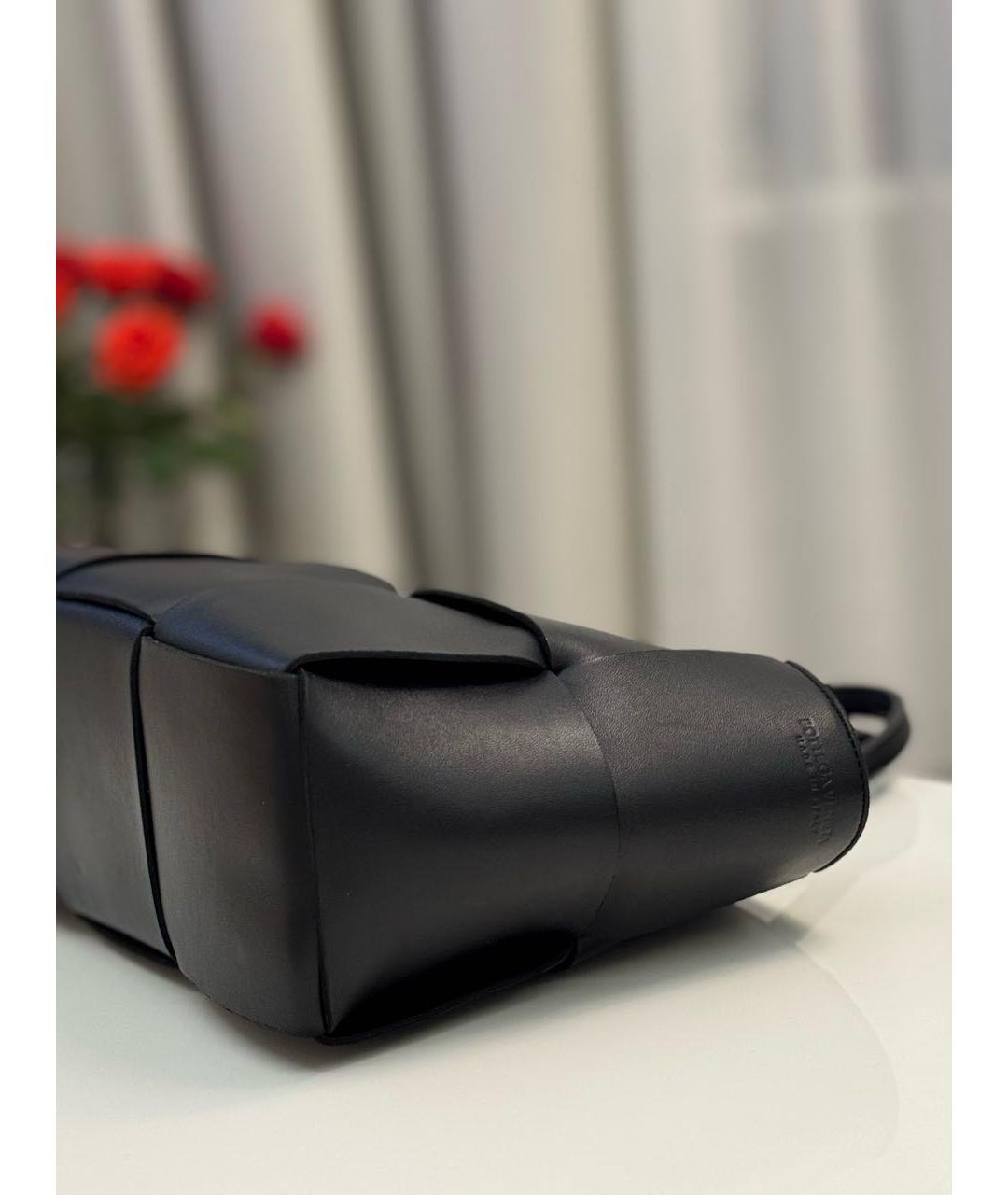 BOTTEGA VENETA Черная кожаная сумка тоут, фото 7