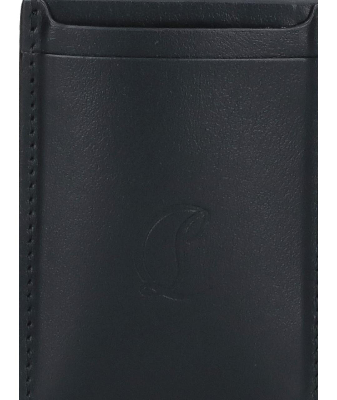 CHRISTIAN LOUBOUTIN Черный кожаный кардхолдер, фото 4