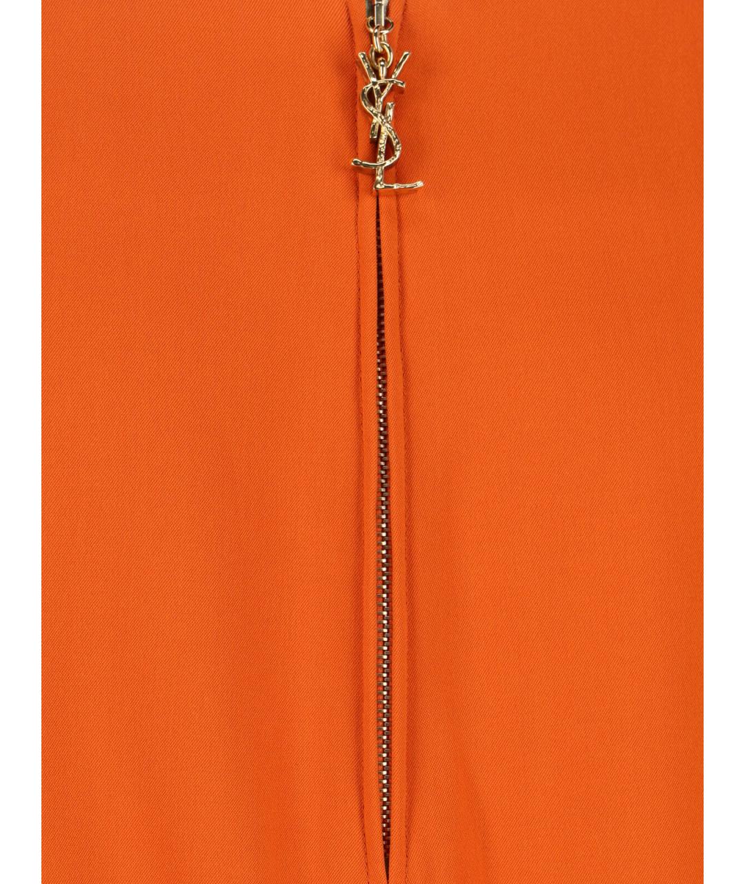 SAINT LAURENT Оранжевая вискозная юбка миди, фото 5