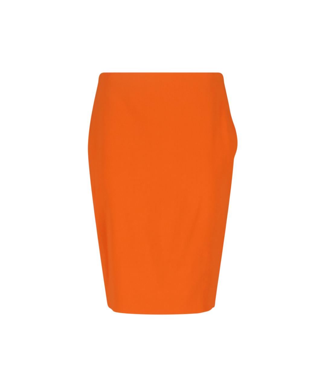 SAINT LAURENT Оранжевая вискозная юбка миди, фото 1